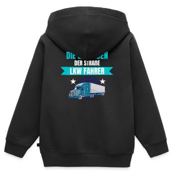 LKW Fahrer Brummi Trucker stolz lustig Geschenk - Kinder Premium Organic Zip Hoodie - Schwarz - Hinten - AI Model Kid Male (0cm)