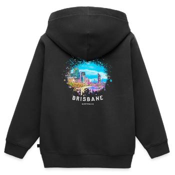 Il montre la merveilleuse ville de Brisbane design - Sweat Premium à capuche zippé enfant bio - noir - Dos - AI Model Kid Male (0cm)
