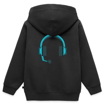 Headset Kopfhörer Callcenter Gamer - Kinder Premium Organic Zip Hoodie - Schwarz - Hinten - AI Model Kid Male (0cm)