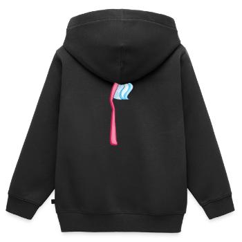 Brosse à dents - Sweat Premium à capuche zippé enfant bio - noir - Dos - AI Model Kid Male (0cm)