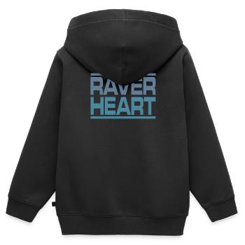 Raver rave techno - Sweat Premium à capuche zippé enfant bio - noir - Dos - AI Model Kid Male (0cm)