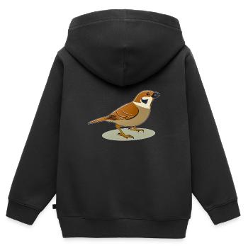MOINEAU - Sweat Premium à capuche zippé enfant bio - noir - Dos - AI Model Kid Male (0cm)