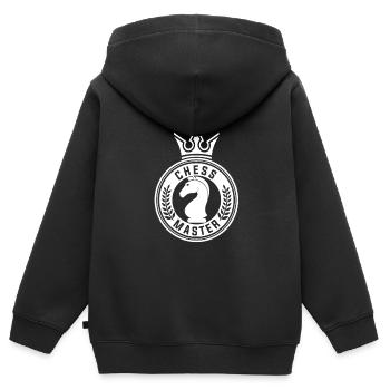 Échecs d’échecs - Sweat Premium à capuche zippé enfant bio - noir - Dos - AI Model Kid Male (0cm)