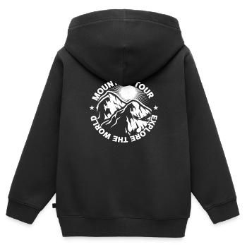 Mountains Mountain Sports Mountaineering Mountaineering Mountain - Kids Premium Organic Zip-up Hoodie - black - Back - AI Model Kid Male (0cm)