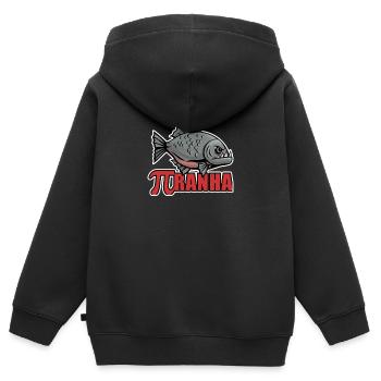 Piranha - Kinder Premium Organic Zip Hoodie - Schwarz - Hinten - AI Model Kid Male (0cm)