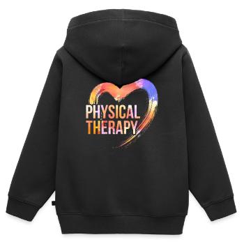 Leidenschaft Physiotherapie - Kinder Premium Organic Zip Hoodie - Schwarz - Hinten - AI Model Kid Male (0cm)