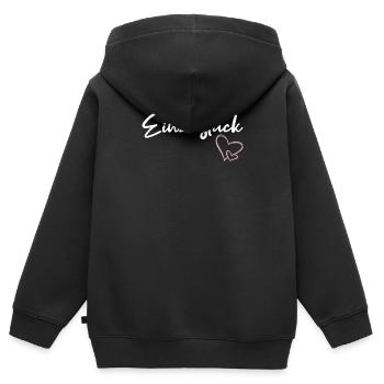 Einzelstück Herzen Trendy Cool Stylish Mädchen - Kinder Premium Organic Zip Hoodie - Schwarz - Hinten - AI Model Kid Male (0cm)