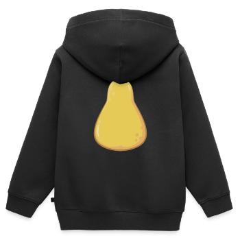 Birne - Kinder Premium Organic Zip Hoodie - Schwarz - Hinten - AI Model Kid Male (0cm)