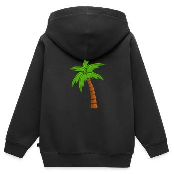 Palme - Kinder Premium Organic Zip Hoodie - Schwarz - Hinten - AI Model Kid Male (0cm)