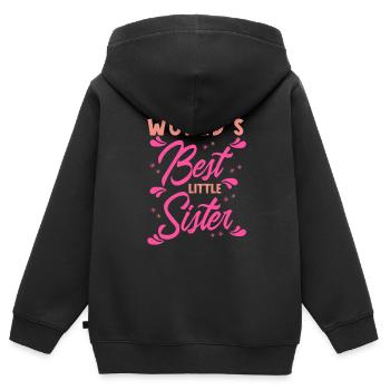 Weltbeste Schwester - Kinder Premium Organic Zip Hoodie - Schwarz - Hinten - AI Model Kid Male (0cm)