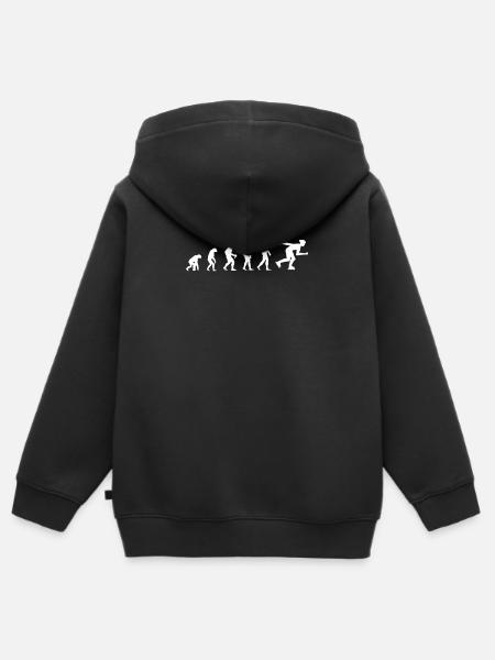 évolution de la lame de roller - Sweat Premium à capuche zippé enfant bio - noir