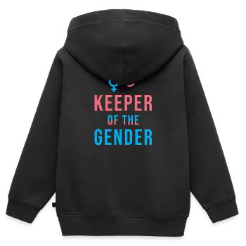 Keeper of the Gender Reveal Party - Kids Premium Organic Zip-up Hoodie - black - Back - AI Model Kid Male (0cm)