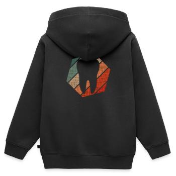 Vintage Retro Zahn Zähne Zahnarzt Dental Geschenk - Kinder Premium Organic Zip Hoodie - Schwarz - Hinten - AI Model Kid Male (0cm)