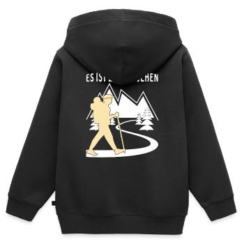 PILGER ES IST ZEIT ZU GEHEN - Kinder Premium Organic Zip Hoodie - Schwarz - Hinten - AI Model Kid Male (0cm)
