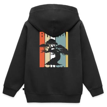 Bonsaibaum Gärtner Japan Wachstum Bonsai - Kinder Premium Organic Zip Hoodie - Schwarz - Hinten - AI Model Kid Male (0cm)