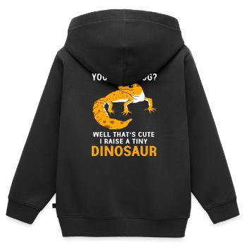 Gecko Lizard Geckos Reptile Reptiles - Kids Premium Organic Zip-up Hoodie - black - Back - AI Model Kid Male (0cm)