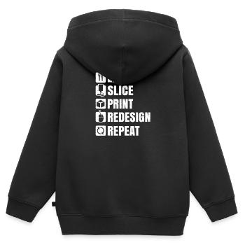 3D Druck Design Scheibe Redesign Geschenk - Kinder Premium Organic Zip Hoodie - Schwarz - Hinten - AI Model Kid Male (0cm)