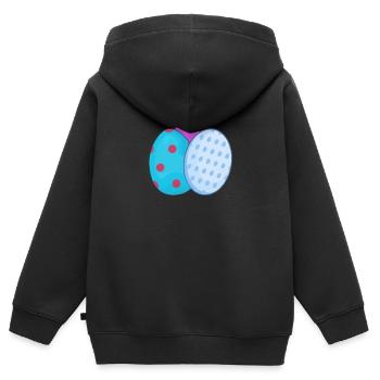 Ostern Ostereier - Kinder Premium Organic Zip Hoodie - Schwarz - Hinten - AI Model Kid Male (0cm)