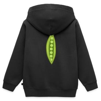 Erbsen - Kinder Premium Organic Zip Hoodie - Schwarz - Hinten - AI Model Kid Male (0cm)