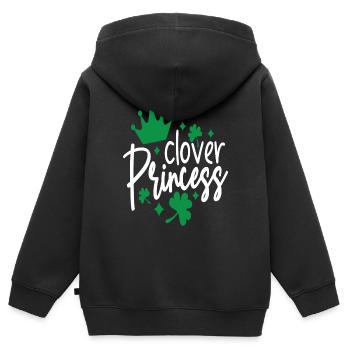 Kleeblatt Prinzessin - St Patricks Day - Geschenk - Kinder Premium Organic Zip Hoodie - Schwarz - Hinten - AI Model Kid Male (0cm)