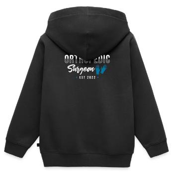 Chirurg Orthopädie - Kinder Premium Organic Zip Hoodie - Schwarz - Hinten - AI Model Kid Male (0cm)