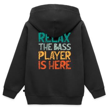 Bass Gitarrist Bassist Bass Spieler - Kinder Premium Organic Zip Hoodie - Schwarz - Hinten - AI Model Kid Male (0cm)