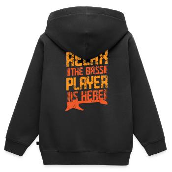 Bass Gitarrist Bassist Bass Spieler - Kinder Premium Organic Zip Hoodie - Schwarz - Hinten - AI Model Kid Male (0cm)