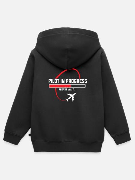 Pilot in progress - Kinder Premium Organic Zip Hoodie - Schwarz