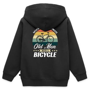 Fahrradfahrer Fahrrad Radsport Fahrradfahren - Kinder Premium Organic Zip Hoodie - Schwarz - Hinten - AI Model Kid Male (0cm)