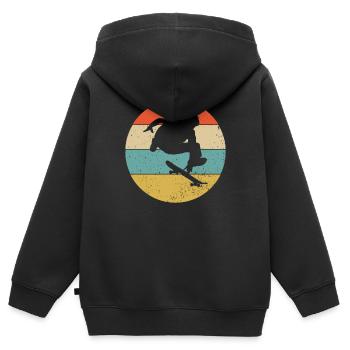 Skateboard Skater Skate Skaten Skateboarding - Kinder Premium Organic Zip Hoodie - Schwarz - Hinten - AI Model Kid Male (0cm)