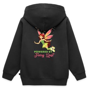 Conte de fées elfe - Sweat Premium à capuche zippé enfant bio - noir - Dos - AI Model Kid Male (0cm)