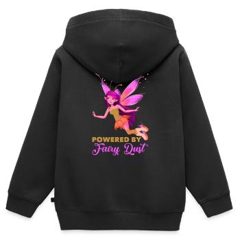 Conte de fées elfe - Sweat Premium à capuche zippé enfant bio - noir - Dos - AI Model Kid Male (0cm)