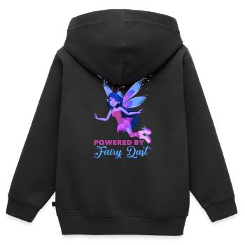 Conte de fées elfe - Sweat Premium à capuche zippé enfant bio - noir - Dos - AI Model Kid Male (0cm)