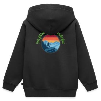 Ich fühle mich Wanderful - Kinder Premium Organic Zip Hoodie - Schwarz - Hinten - AI Model Kid Male (0cm)
