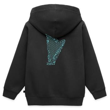 Harpe - Sweat Premium à capuche zippé enfant bio - noir - Dos - AI Model Kid Male (0cm)