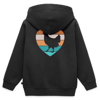 Chicken chickens rooster hen house agriculture farmer - Kids Premium Organic Zip-up Hoodie - black - Back - AI Model Kid Male (0cm)