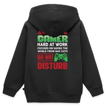 Gamer Gamer Funny DNA - Kids Premium Organic Zip-up Hoodie - black - Back - AI Model Kid Male (0cm)
