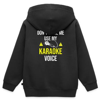 Karaoké cadeau | Karaoké Amateurs Karaoke Party - Sweat Premium à capuche zippé enfant bio - noir - Dos - AI Model Kid Male (0cm)