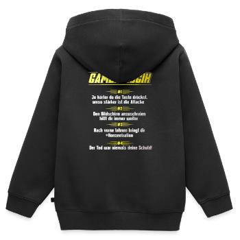 Gamer Logik Lustiger Gaming Spruch für Zocker - Kinder Premium Organic Zip Hoodie - Schwarz - Hinten - AI Model Kid Male (0cm)