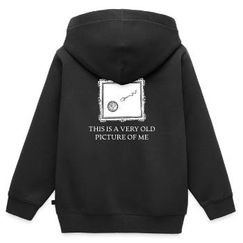Drôle de sort cadeau - Sweat Premium à capuche zippé enfant bio - noir - Dos - AI Model Kid Male (0cm)