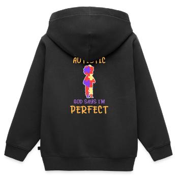 Autismus Kinder Bewusstsein Asperger Kind Autist - Kinder Premium Organic Zip Hoodie - Schwarz - Hinten - AI Model Kid Male (0cm)