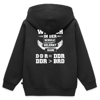 DDR Ostdeutschland im Osten Ossi - Kinder Premium Organic Zip Hoodie - Schwarz - Hinten - AI Model Kid Male (0cm)