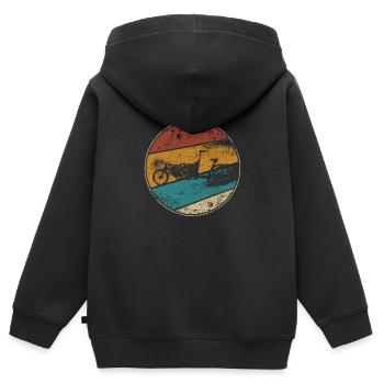 Cargo bike vintage - Kids Premium Organic Zip-up Hoodie - black - Back - AI Model Kid Male (0cm)