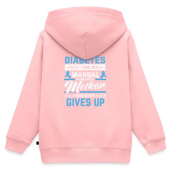 Type One Diabetes Mom Never Gives Up Women Gift - Kids Premium Organic Zip-up Hoodie - rose - Back - AI Model Kid Female (0cm)