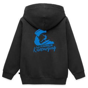 Kitesurfer I’d Rather Be Kitesurf Ocean Lovers - Sweat Premium à capuche zippé enfant bio - noir - Dos - AI Model Kid Male (0cm)
