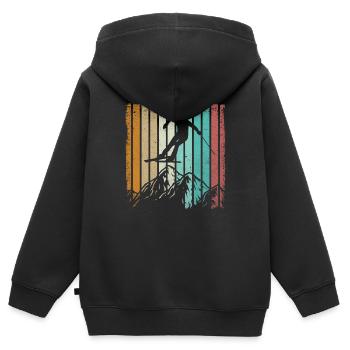 Ski ski ski vintage ski alpin ski ski - Sweat Premium à capuche zippé enfant bio - noir - Dos - AI Model Kid Male (0cm)