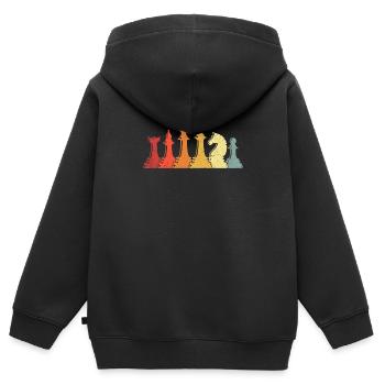 Chess Pieces Chess Games Chess Game Gift - Kids Premium Organic Zip-up Hoodie - black - Back - AI Model Kid Male (0cm)
