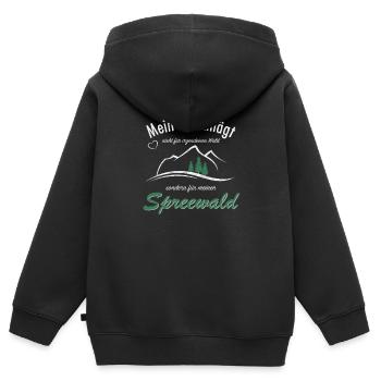 Spreewald Brandenburg Wald Wandern Geschenkidee - Kinder Premium Organic Zip Hoodie - Schwarz - Hinten - AI Model Kid Male (0cm)