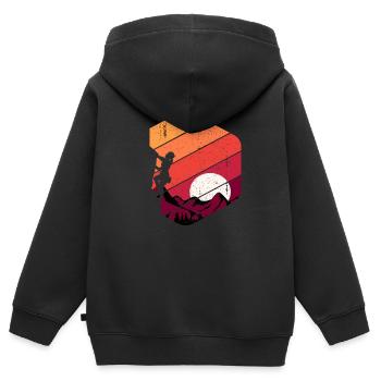 Felsklettern Klettern Retro - Kinder Premium Organic Zip Hoodie - Schwarz - Hinten - AI Model Kid Male (0cm)
