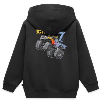 7 Jahre Junge Mädchen Geburtstag Monster Truck - Kinder Premium Organic Zip Hoodie - Schwarz - Hinten - AI Model Kid Male (0cm)